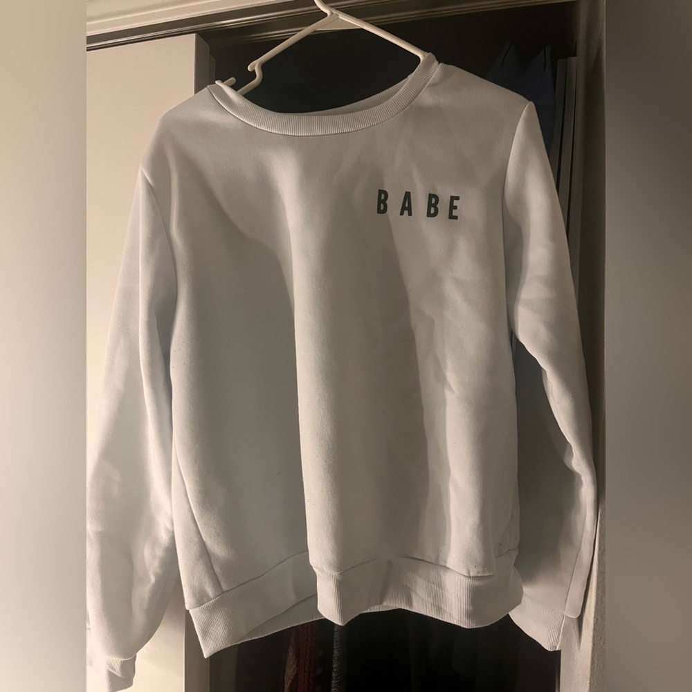 White “Babe” Sweater